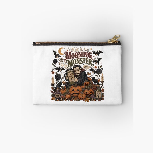 Item preview, Not a Morning Monster Funny Vampire Coffee Halloween designed and sold by JoyfullyOffbeat.