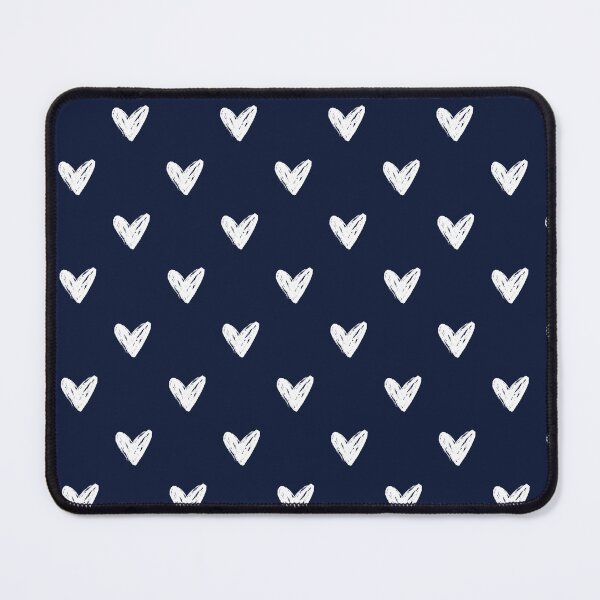 Item preview, Cute Hand Drawn Hearts Pattern in White and Navy Blue | Coquette Aesthetic Rustic White Hearts on Deep Navy Background | Cute Gift for Wife or Girlfriend designed and sold by VivaFy.