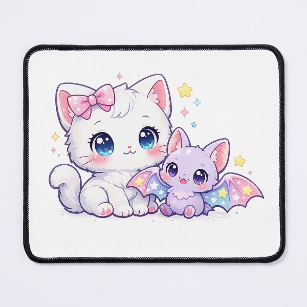 Item preview, Kawaii Chibi Cat with Starry Bat Friend designed and sold by Sommium .