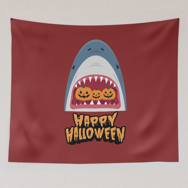 Item preview, Happy Halloween Shark With Pumpkins designed and sold by Canislupus80.