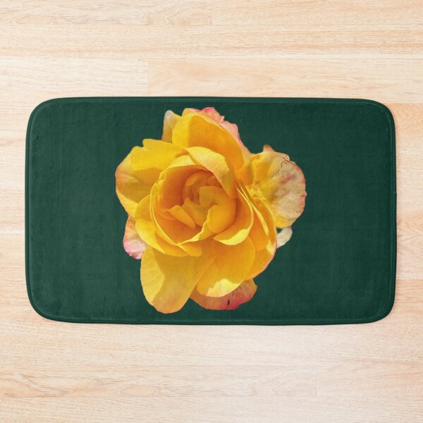 Item preview, Golden Yellow Rose Bloom - Isolated Coral Pink Tipped Rose designed and sold by BalkanBloomArt.