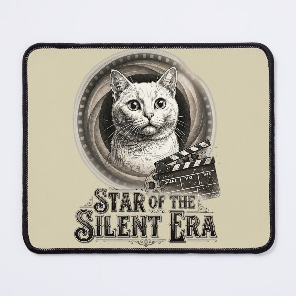 Item preview, Star of the Silent Era Funny Silent Film Cat Vintage Movie Lover Gift Idea designed and sold by FurRealStudioCo.