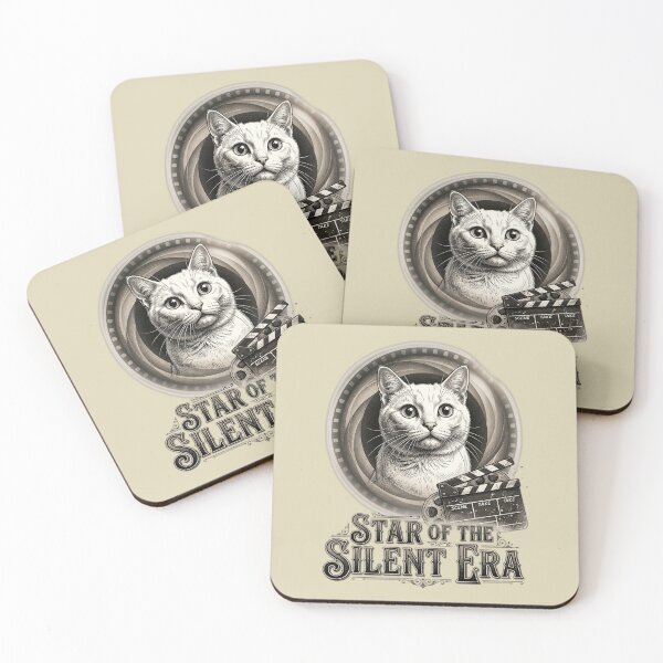 Item preview, Star of the Silent Era Funny Silent Film Cat Vintage Movie Lover Gift Idea designed and sold by FurRealStudioCo.