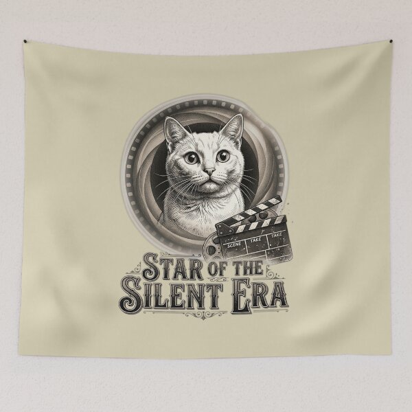 Item preview, Star of the Silent Era Funny Silent Film Cat Vintage Movie Lover Gift Idea designed and sold by FurRealStudioCo.