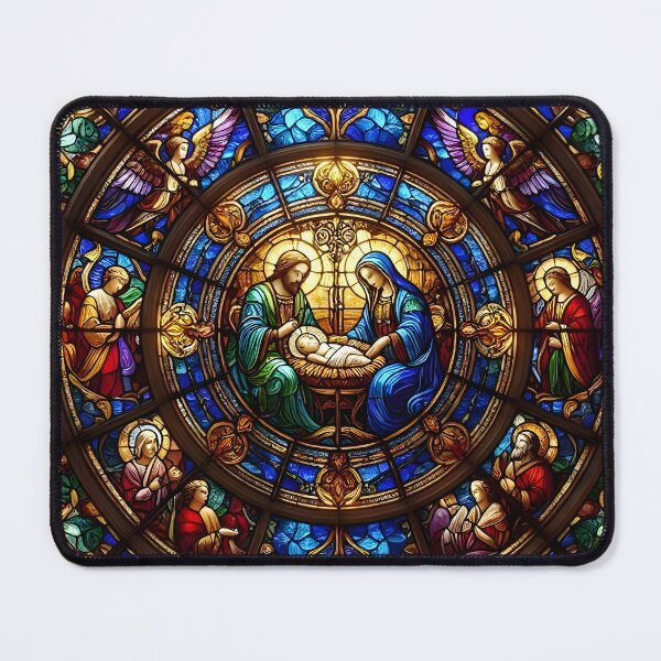 Item preview, Nativity Stained Glass Rose Window designed and sold by Sybille-Yates.
