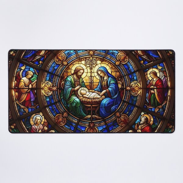 Item preview, Nativity Stained Glass Rose Window designed and sold by Sybille-Yates.