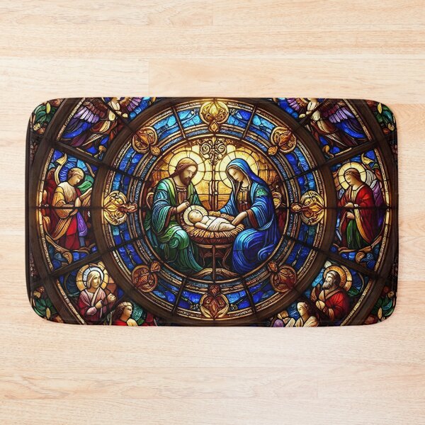 Item preview, Nativity Stained Glass Rose Window designed and sold by Sybille-Yates.