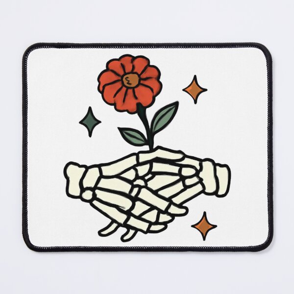Item preview, Till Death Skeleton Hands Holding Autumn Flower Halloween Sticker Art designed and sold by wildsilencee.