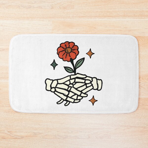 Item preview, Till Death Skeleton Hands Holding Autumn Flower Halloween Sticker Art designed and sold by wildsilencee.