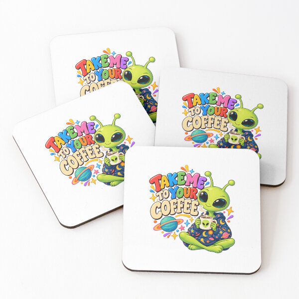 Item preview, Take Me to Your Coffee Cute Alien Coffee Lover designed and sold by happycottage.