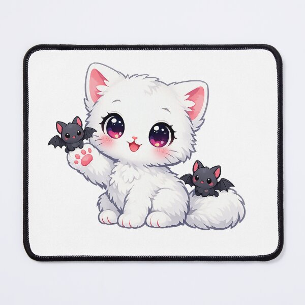 Item preview, Kawaii Chibi Cat with Two Playful Bat Friends designed and sold by Sommium .
