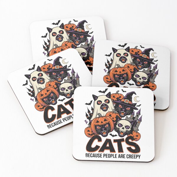 Item preview, Cats Because People are Creepy Halloween Ghost Cat designed and sold by world+167.