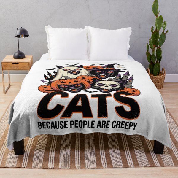 Item preview, Cats Because People are Creepy Halloween Ghost Cat designed and sold by world+167.
