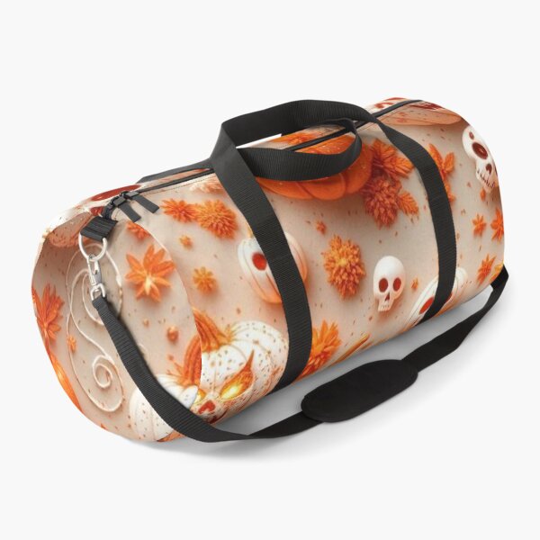 Item preview, Glitter Halloween Skull Pumpkins — Creepy Orange and White Seamless Pattern designed and sold by LYAN-STORE.