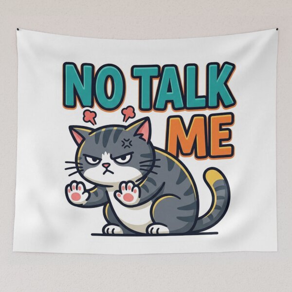 Item preview, Funny Grumpy Cat No Talk Me Sticker designed and sold by VPanPrint.