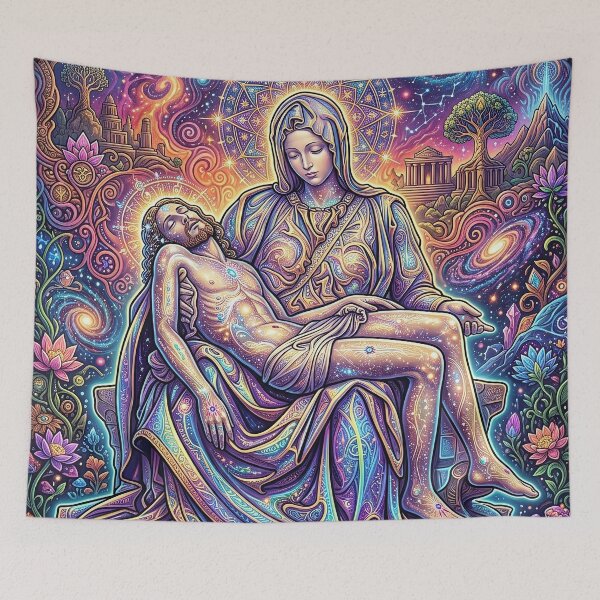 Item preview, Michelangelo's Pietà - Psychedelic Sacred Art designed and sold by Lucid Dream Pixel.