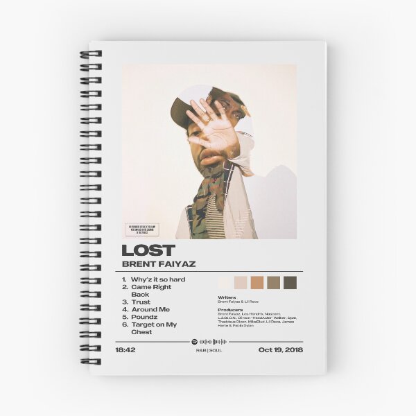 Item preview, Lost by Brent Faiyaz - Minimalist Tracklist Art designed and sold by FourthWall Prints.