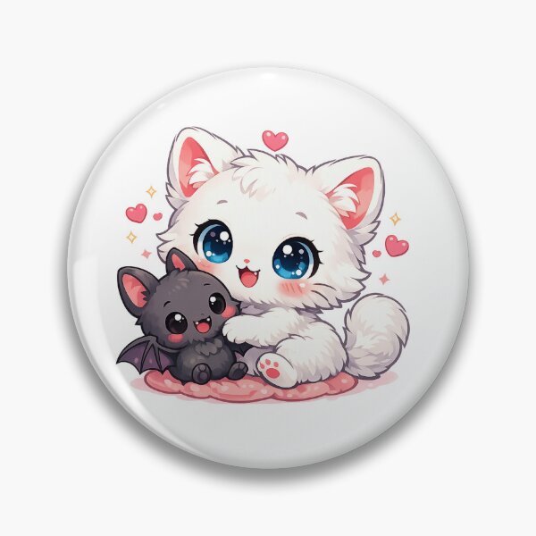 Item preview, Kawaii Chibi Cat Hugging Tiny Bat Friend designed and sold by Sommium .