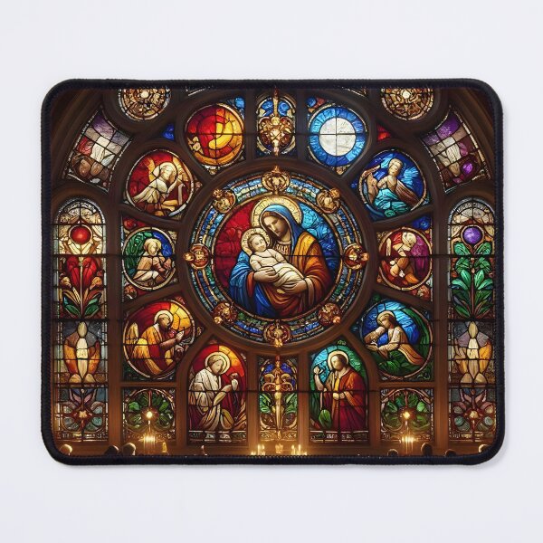Item preview, Nativity Stained Glass Rose Window designed and sold by Sybille-Yates.