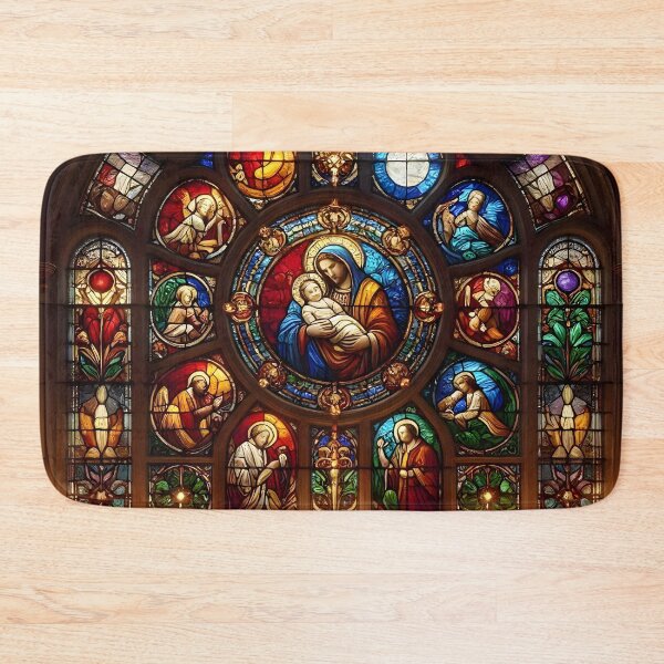 Item preview, Nativity Stained Glass Rose Window designed and sold by Sybille-Yates.