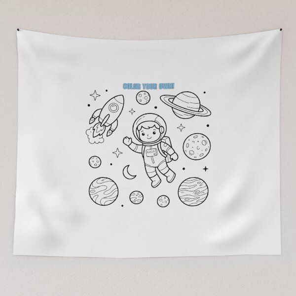 Item preview, Color Your Own Space Astronaut Cute DIY Sticker Pack designed and sold by SmartPuns.
