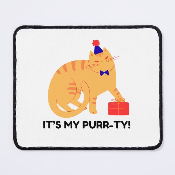 Item preview, Party Cat with Gift - Cute Birthday Cat Illustration designed and sold by walbayzon.