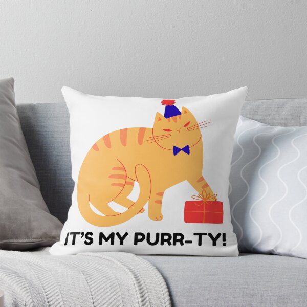 Item preview, Party Cat with Gift - Cute Birthday Cat Illustration designed and sold by walbayzon.