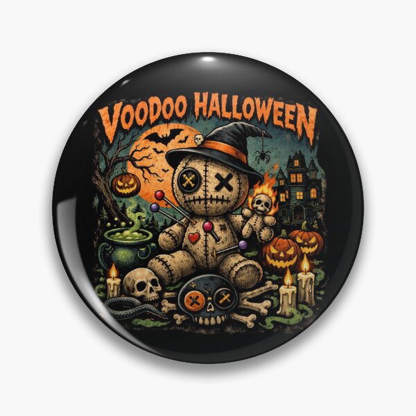 Item preview, Voodoo Doll Halloween Graphic Art designed and sold by ArtsyAlgorithms.
