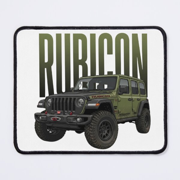 Artikelvorschau, Jeep Wrangler Rubicon 4x4 Offroad Militärgrün SUV Kunst entworfen und verkauft von Motorline44.