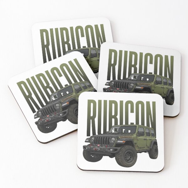 Item preview, Jeep Wrangler Rubicon 4x4 Off-Road Military Green SUV Art designed and sold by Motorline44.