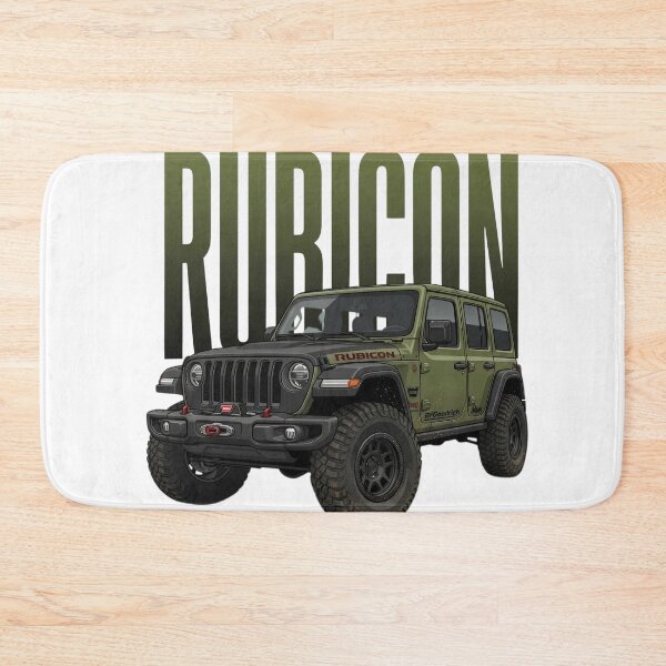 Aperçu de l'œuvre Jeep Wrangler Rubicon 4x4 tout-terrain vert militaire SUV Art créée et vendue par Motorline44.