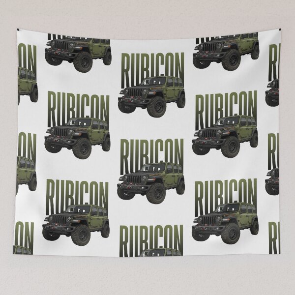 Item preview, Jeep Wrangler Rubicon 4x4 Off-Road Military Green SUV Art designed and sold by Motorline44.
