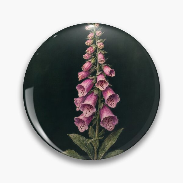 Item preview, Foxglove Dark Botanical Illustration | Moody Floral Wall Art designed and sold by FixationStudio.