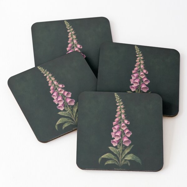 Item preview, Foxglove Dark Botanical Illustration | Moody Floral Wall Art designed and sold by FixationStudio.