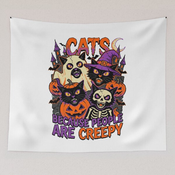 Item preview, Cats Because People are Creepy Halloween Ghost Cat designed and sold by world+167.