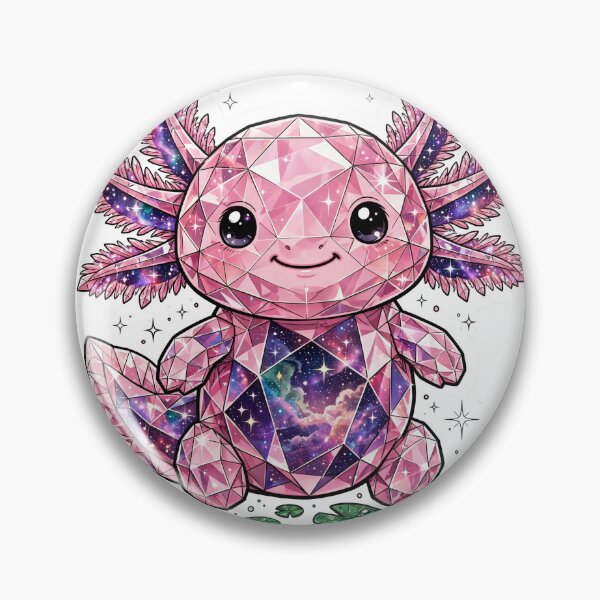 Item preview, Axolotl Crystal Sticker - Pink Galaxy Axolotl designed and sold by FineLineBotanical .