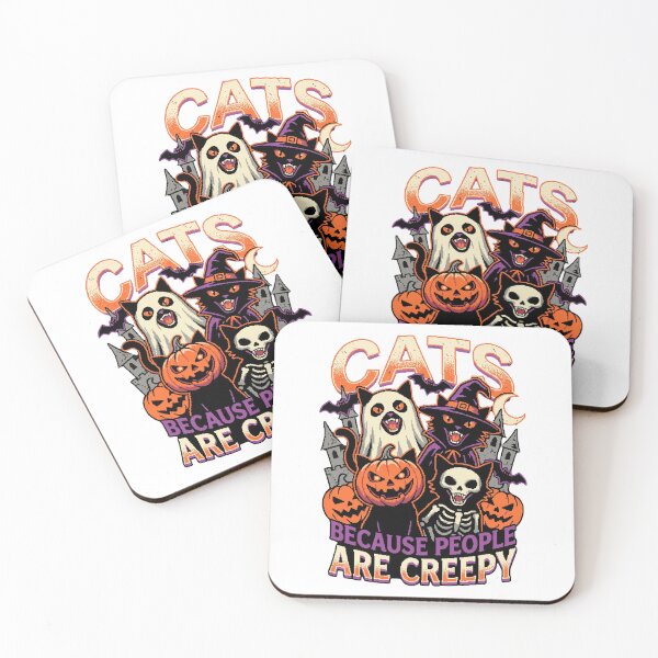 Item preview, Cats Because People are Creepy Halloween Ghost Cat designed and sold by world+167.