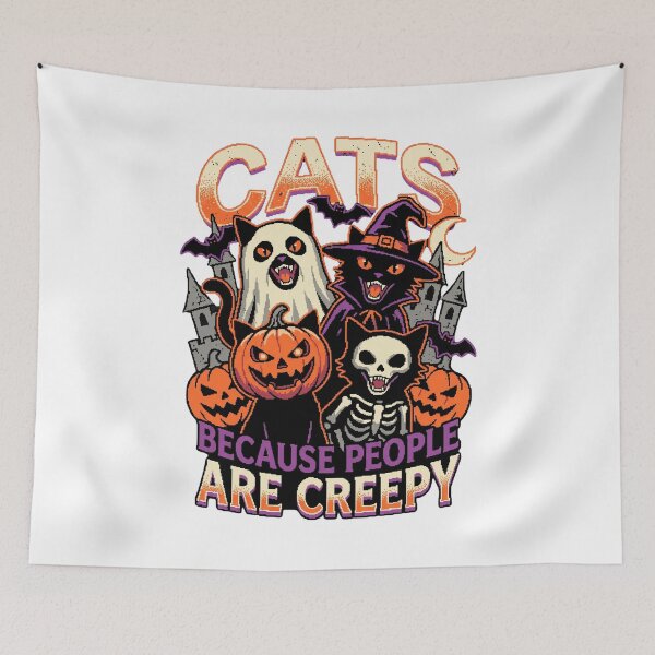 Item preview, Cats Because People are Creepy Halloween Ghost Cat designed and sold by world+167.