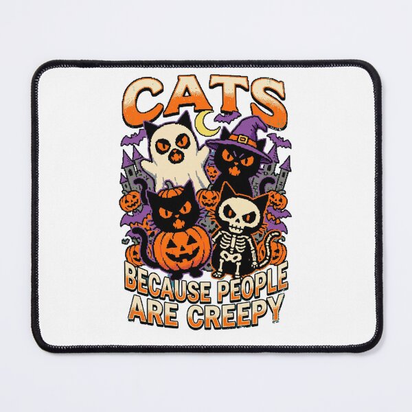 Item preview, Cats Because People are Creepy Halloween Ghost Cat designed and sold by world+167.