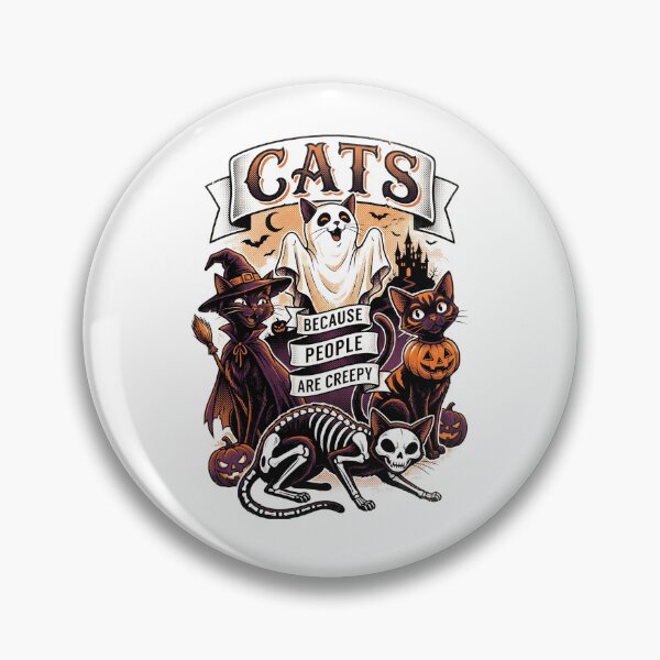 Item preview, Cats Because People are Creepy Halloween Ghost Cat designed and sold by world+167.