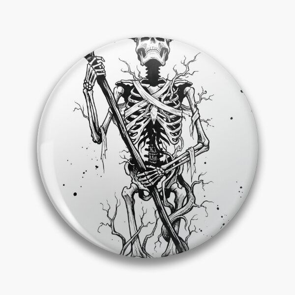 Item preview,  Skeleton Druid Holding a Tall Gnarled Wooden Staff with Both Hands designed and sold by MisteryDesigner.