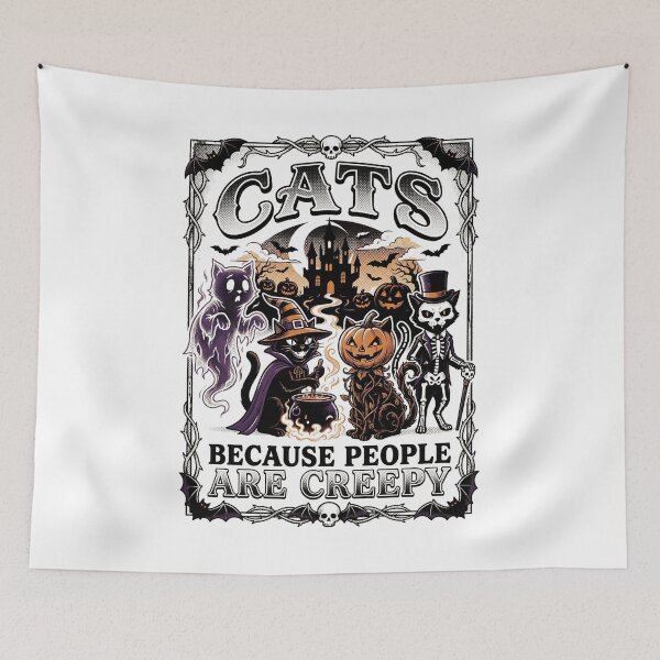 Item preview, Cats Because People are Creepy Halloween Ghost Cat designed and sold by world+167.