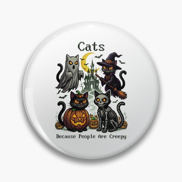 Item preview, Cats Because People are Creepy Halloween Ghost Cat designed and sold by world+167.