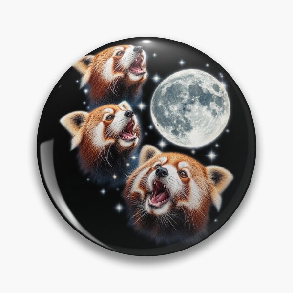 Item preview, Three Red Panda Moon | 3 Moon Forest Bamboo Howling Bear designed and sold by Kladhadredo.
