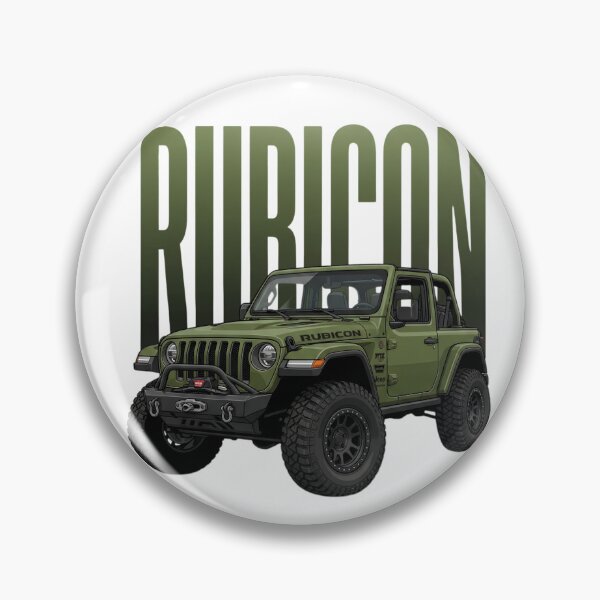 Item preview, Jeep Wrangler Rubicon Off-Road Military Green 4x4 SUV Art designed and sold by Motorline44.