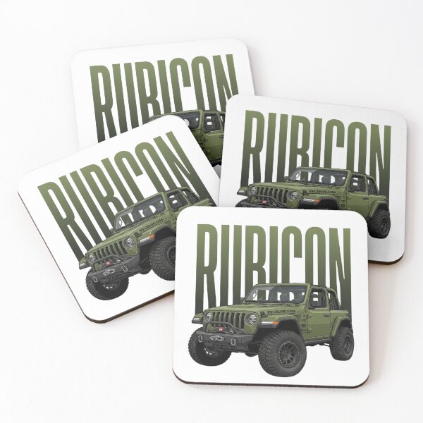 Item preview, Jeep Wrangler Rubicon Off-Road Military Green 4x4 SUV Art designed and sold by Motorline44.