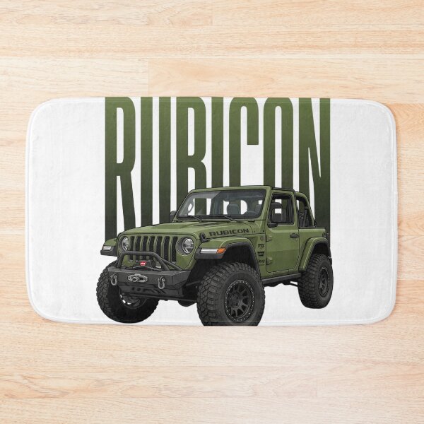 Aperçu de l'œuvre Jeep Wrangler Rubicon Off-Road Vert Militaire 4x4 SUV Art créée et vendue par Motorline44.