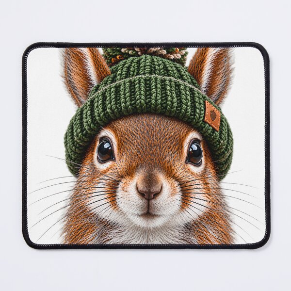 Item preview, Winter Squirrel Beanie Woodland Wildlife Art designed and sold by VGAfanatic.