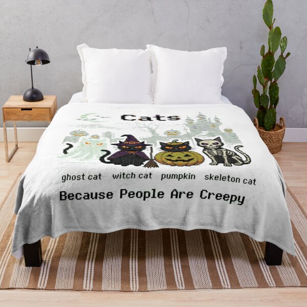 Item preview, Cats Because People are Creepy Halloween Ghost Cat designed and sold by world+167.