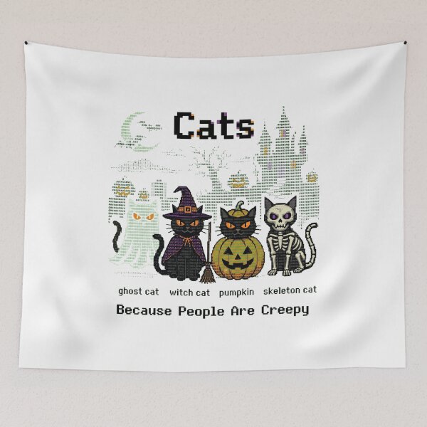 Item preview, Cats Because People are Creepy Halloween Ghost Cat designed and sold by world+167.